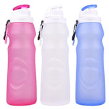 Silicone Foldable Water Bottle - Perfect for Running, Biking, Jogging, Hiking, Camping, Picnic, Yoga and Travel etc.