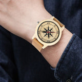 Natural Wood Compass Watch