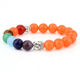 6mm natural stone green Dongling red agate yoga chakra bracelet