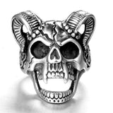Stainless steel ring men's jewelry skull head ring