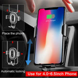 Car Mount Qi Wireless Charger For iPhone X-S9-S8