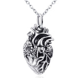 Human Heart Pendant 925 Silver Necklace