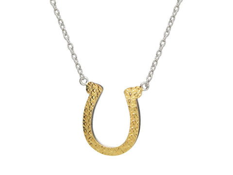 Lucky Golden Horseshoe Pendant Necklace