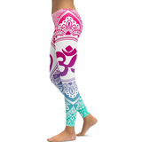 JIGERJOGER 2018 new blue decolorization Mandala Pink leggings women plus size XL Athletic Yoga Leggings Running fitness workout pants