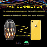 LIGHTSMAX Portable Bluetooth 5.0 Indoor/Outdoor Wireless Speaker, LED Torch Atmospheric Lighting Effect, 5-Watt Audio USB Speaker, 2000 mAh Battery for iPhone/iPad/Android