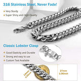 PROSTEEL Stainless Steel Chain Mens Jewelry Collares Hombre Man Chunky Necklace Titanium Steel Collar Men Cuban Link Chain
