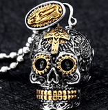 BEIER Cool Men's Gothic Carving Pendant Necklace Stainless Steel High Quality Detail Biker Skull Jewelry for man BP8-256