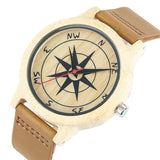 Natural Wood Compass Watch
