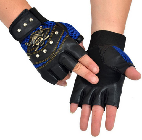 PU Leather Skull Biker Gloves Unisex