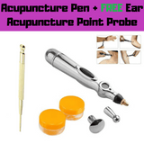 Acupuncture Pen + 2 Gel & Massage Heads+ FREE Ear Acupuncture Point Probe