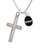 Black Easter Egg with Clear Crystal Band - Strong and Courageous - Cross Necklace