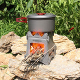 TOMSHOO Camping Wood Stove Portable Outdoor Folding Titanium Wood Stove Burning for Backpacking Survival Cooking Picnic Hunting