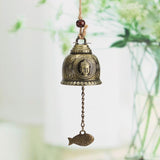KiWarm On Sale Buddha Statue Pattern Bell Blessing Feng Shui Wind Chime for Good Luck Fortune Home Car Hanging Decor Gift Crafts