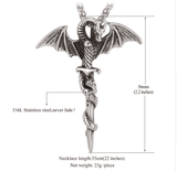 Mythic Dragon Pendant - (SELF-DEFENSE CHAIN ATTACHABLE - SEE DESCRIPTION FOR COMPATIBILITY)