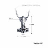 Thor Hammer Mjolnir Viking Amulet Necklace