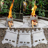Portable Folding Wood Stove Lightweight (Backpacking, Camping, Survival)