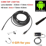 Waterproof HD 5M/7mm Endoscope Lens Mini USB Inspection Camera with 6 LED Lights Borescope for Android Smartphone/PC/