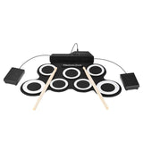 Portable Roll Up Electronic Drum Pad Set with Drum Sticks and Pedal